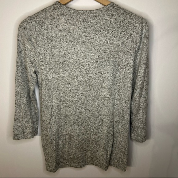 *NWT* Market & Spruce Denver Front Twist Brushed Gray Knit Top, Sz S, 3/4 Sleeve - Picture 5 of 7